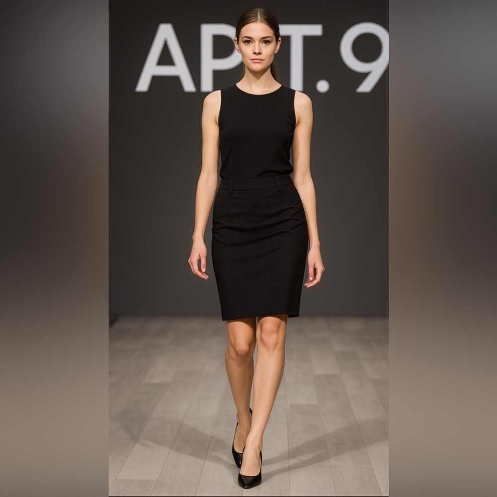 Apt. 9 Women's Elegant Black Pencil Skirt